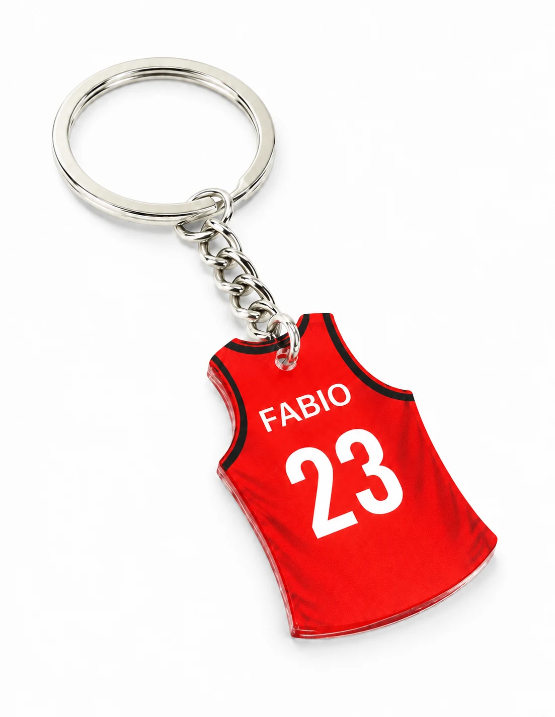Acrylic jersey keychain · Basketball example