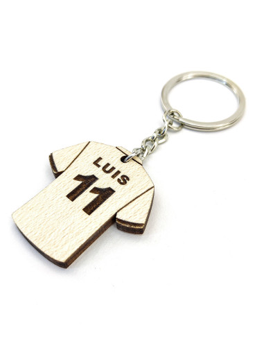Wooden jersey keychain · Football example